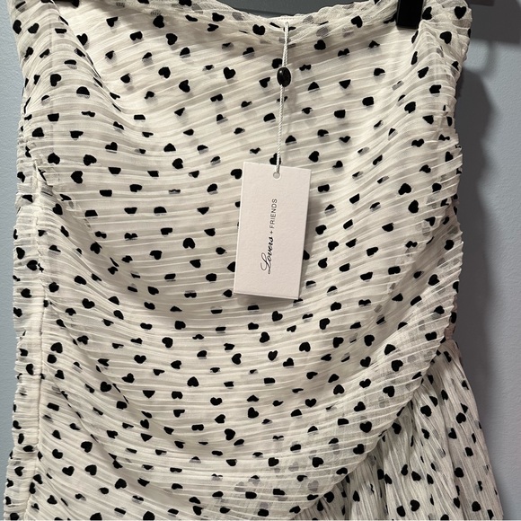 White with black hearts lovers and friends skirt - Picture 2 of 4